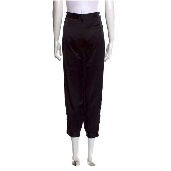 NWT! Nili Lotan 8 Slouchy Bertina Pants $395 Silky Pockets Ankle Buttons Black - Picture 6 of 9